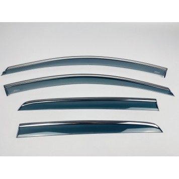 Дефлектори вікон Volkswagen Golf-7 2012+ HB з нерж. хром полоскою-1